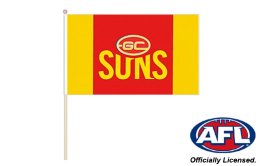 Gold Coast Suns fan flag 300 x 500 | GC Suns hand waving flag