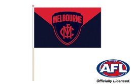 Melbourne Demons fan flag 300 x 500 | Demons hand waving flag