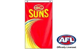 Gold Coast Suns wall flag 900 x 1500 | GC Suns cape flag