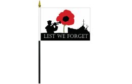 ANZAC Lest We Forget Navy flag 100mm x 150mm