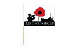 ANZAC Lest We Forget Navy flag 150mm x 230mm