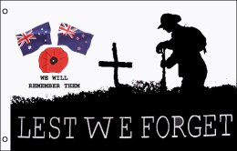 ANZAC Lest We Forget Australia and New Zealand flag