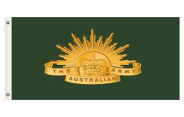 Australian Army Rising Sun insignia flag - Olive Drab