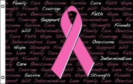 Breast Cancer Awareness flag 900 x 1500 | Black BCA pink ribbon