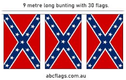 Confederate flag bunting 9mt long with 30 x CSA flags