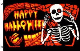 Halloween skeleton flag | Happy Halloween wall decoration