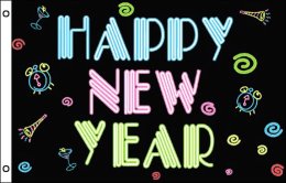 Happy New Year flag 900 x 1500 | Happy New Year neon party Happy New Year flag 900 x 1500 | Happy New Year neon party