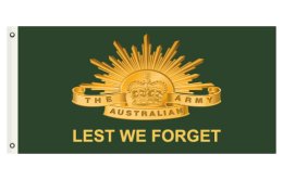 ANZAC Lest We Forget Rising Sun flag - Olive Drab