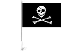 Pirate car flag 300 x 450 | Jolly Roger pirate car flag