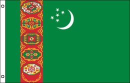 Turkmenistan flag 900 x 1500 | Large Turkmenistan flagpole flag