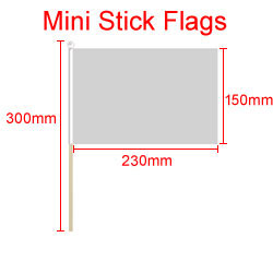 150mm x 230mm Mini Stick Flags