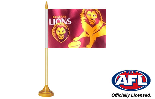 Image of Brisbane Lions desk flag 160 x 230 Brisbane Lions table flag