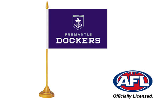 Image of Fremantle Dockers desk flag 160 x 230 Fremantle FC table flag