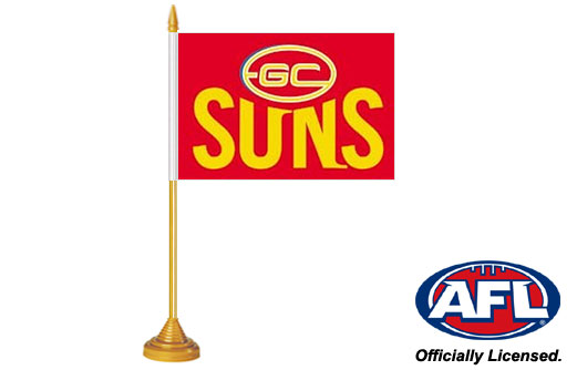 Image of Gold Coast Suns desk flag 160 x 230 Gold Coast Suns table flag