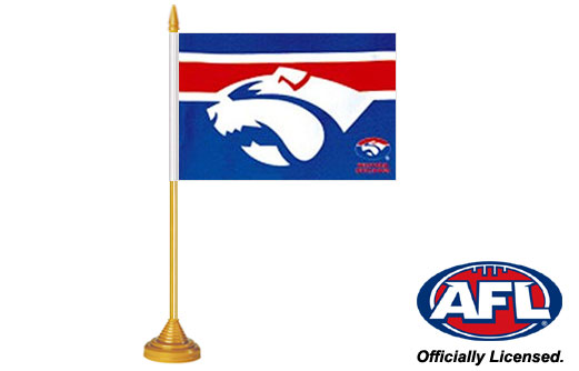 Image of Western Bulldogs desk flag 160 x 230 Bulldogs table flag