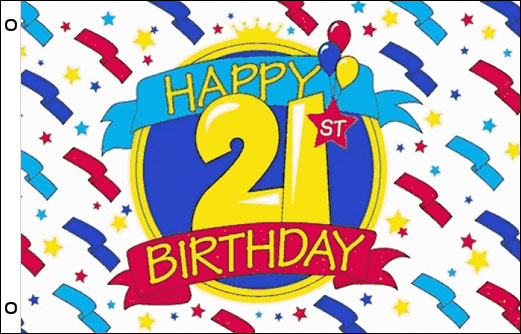 Happy 21st Birthday flag | Happy 21st Birthday party decoration