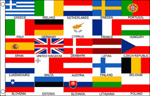 25 European Nations flagpole flag | 25 EU Nations school flag