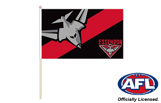 Image of Essendon Bombers fan flag 300 x 500 Bombers hand flag