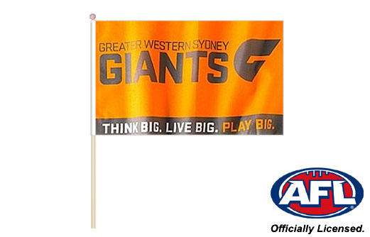 Image of GWS Giants fan flag Giants hand waving flag