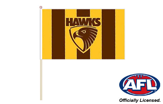 Image of Hawthorn Hawks fan flag 300 x 500 Hawks hand flag