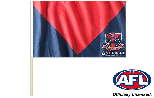 Melbourne Demons Official AFL Team Logo Supporter Flag 30cm x 48cm No stick