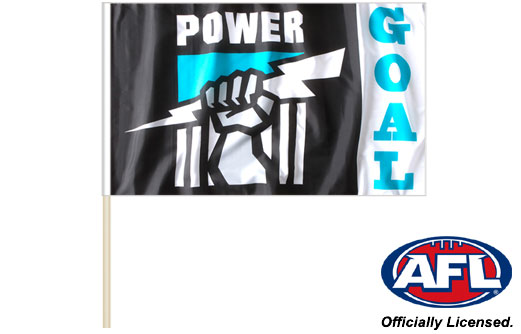 NEW! AFL PORT ADELAIDE POWER FLAG Large ON STICK 90cm x 60cm Limited Edition 