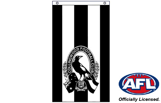Collingwood Magpies wall flag 900 x 1500 | Magpies cape flag