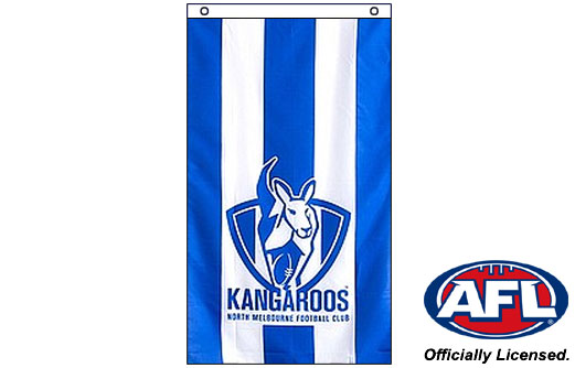 Image of North Melbourne Kangaroos fan flag Kangaroos supporters flag