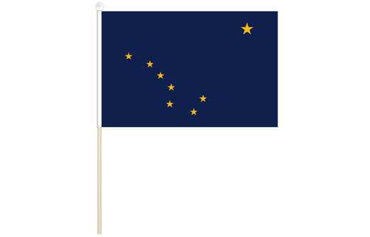 Image of Alaska hand waving flag Alaska stick flag