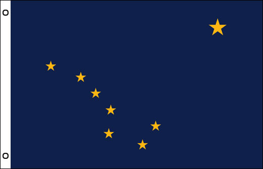 Image of Alaska flagpole flag Alaska funeral flag