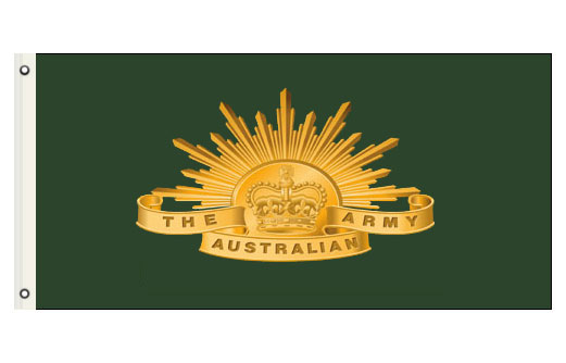 Australian Army Rising Sun insignia flag - Olive Drab