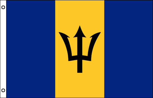 Image of Barbados flagpole flag Barbados funeral flag