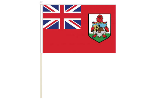 Image of Bermuda hand waving flag Bermuda stick flag