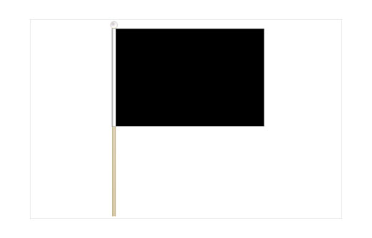 Image of Black flag 150 x 230mm Black mini stick flag