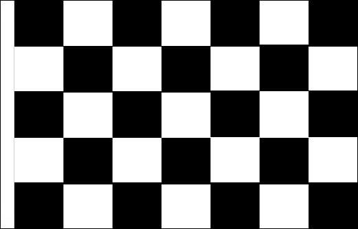 Image of Black and white check flag 900 x 1500 with sleeve hoist