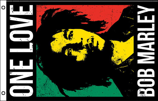 Image of Bob Marley One Love flag 900 x 1500 Bob Marley Jamaica flag
