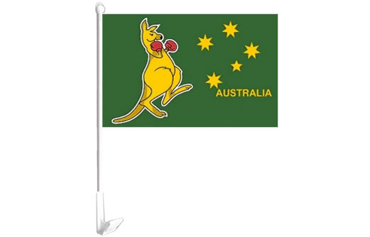 Image of Boxing Kangaroo flag 300 x 450 Boxing Kangaroo car flag