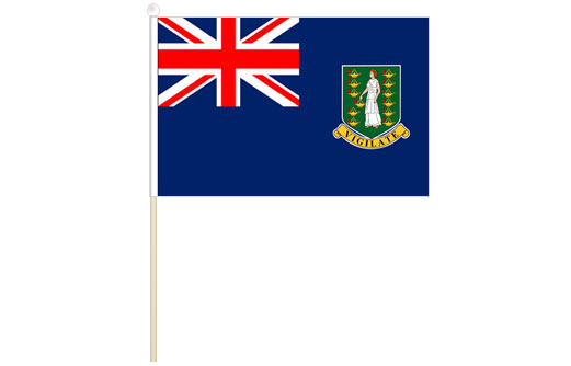 British Virgin Islands hand waving flag | BVI stick flag