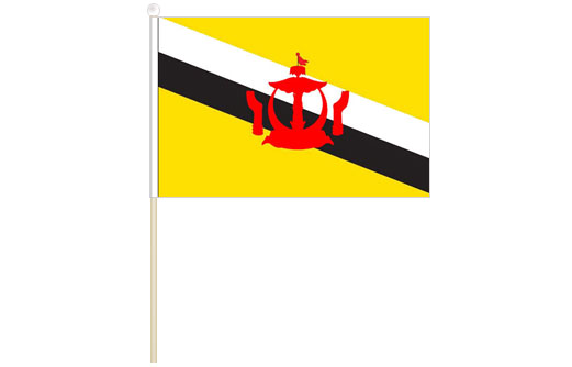 Brunei hand waving flag | Brunei stick flag
