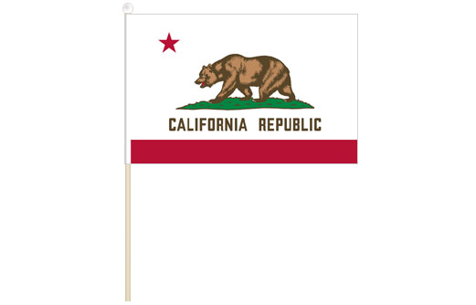 Image of California hand waving flag California stick flag