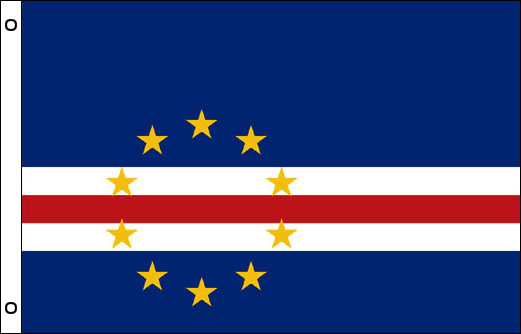 Image of Cape Verde flagpole flag Cape Verdan funeral flag