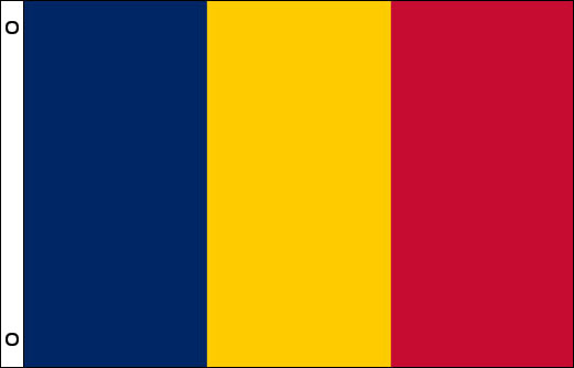 Image of Chad flagpole flag Chadian funeral flag