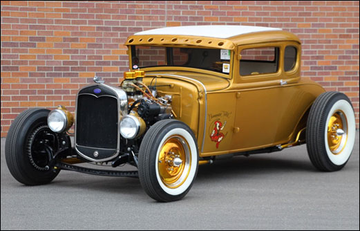 Image of Hot Rod 12 Champaign Lady hot rod mancave wall hanging