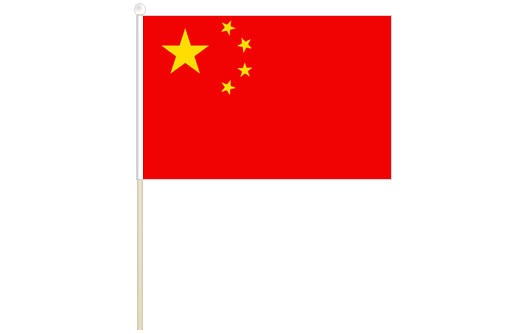 Image of China hand waving flag China stick flag