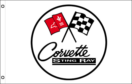 Corvette Stingray flag 900 x 1500 | Vette Stingray logo flag