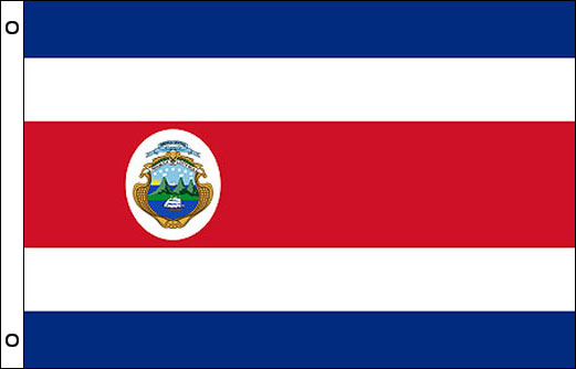 Image of Costa Rica flagpole flag Costa Rican funeral flag
