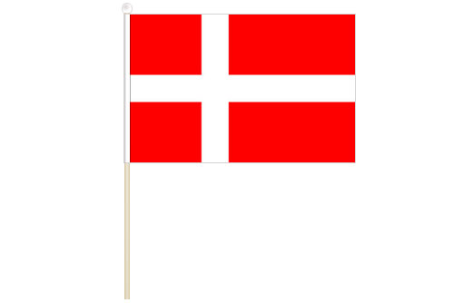 Denmark hand waving flag | Denmark stick flag