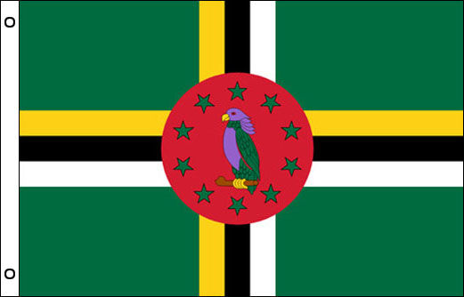 Image of Dominica flagpole flag Dominican funeral flag