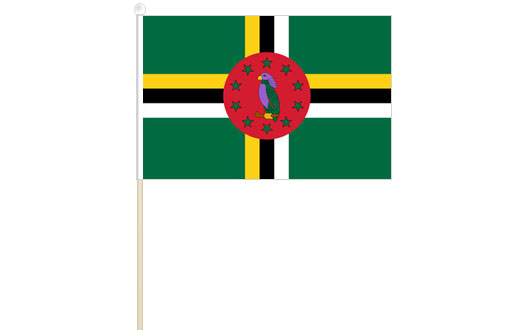 Dominica hand waving flag | Dominica stick flag