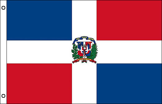 Image of Dominican Republic flagpole flag Dominican Repub funeral flag
